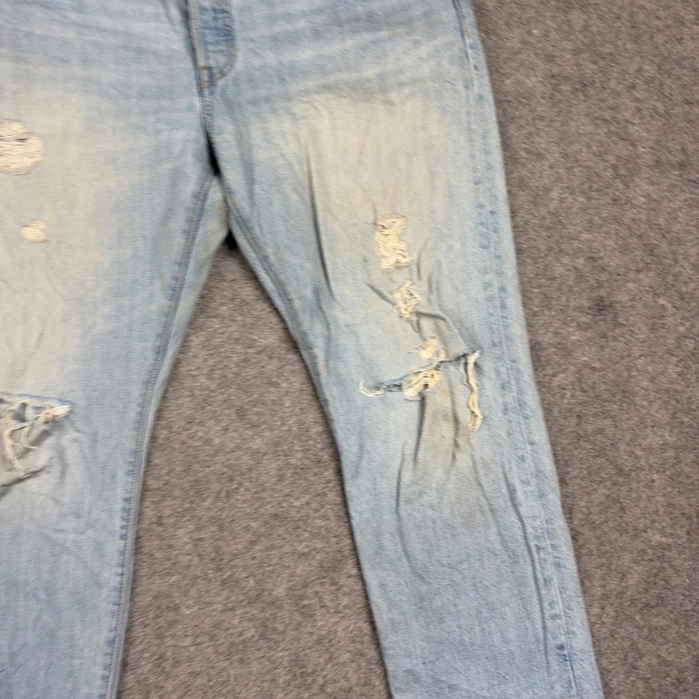 Levi's‎ 501 Jeans Mens 36x30 Light Wash Distressed Button Fly Denim Pants Ripped